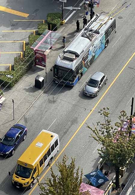 Coast Mountain HandyDart Ford Transit 20780 & New Flyer E40LF trolleybus